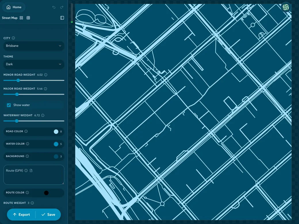 Melbourne's streets drawn in a blue brand palette