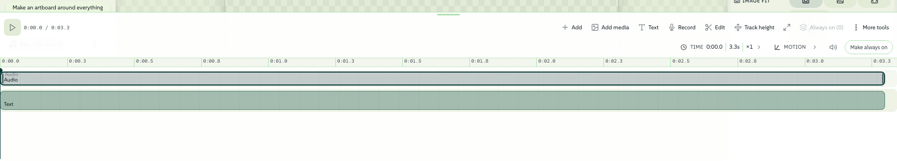 The sound strip on a selected audio clip: icon-labelled Volume with its keying diamond and Normalize, Pan, the ducking select, the Effect rack with its EQ door and Pitch - and the waveform tinted where it will play hot